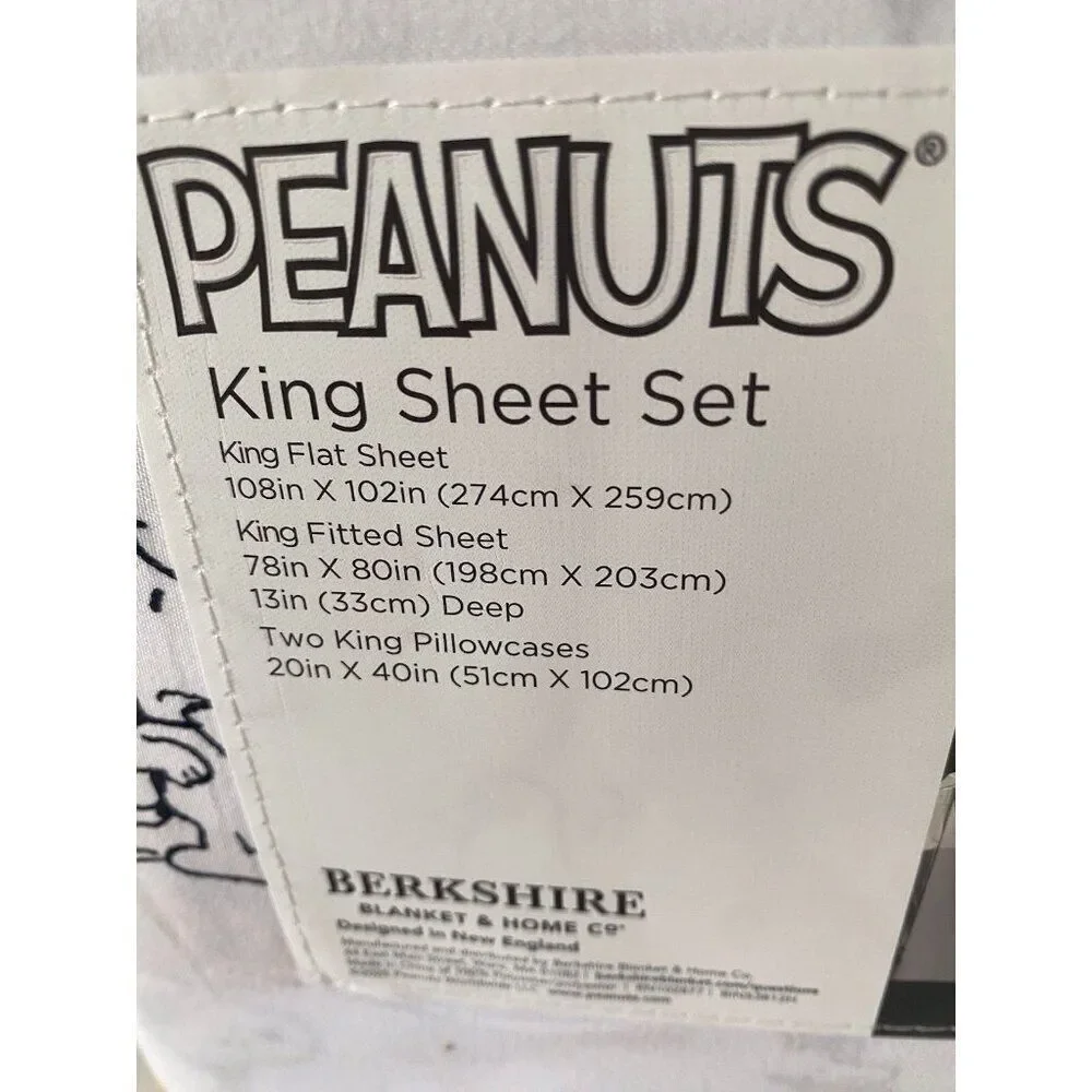 Peanuts Snoopy Woodstock Halloween KING‎ Size Sheet Set Witch Ghost Pumpkin NEW